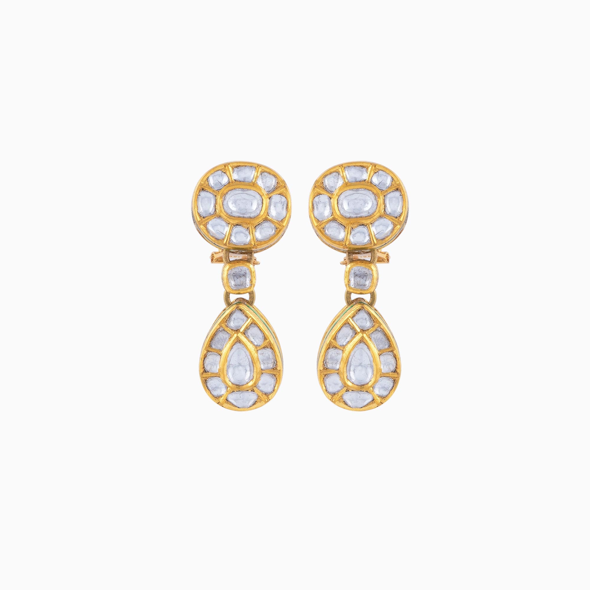 Earring Pair with Uncut Diamond-KMNE2860