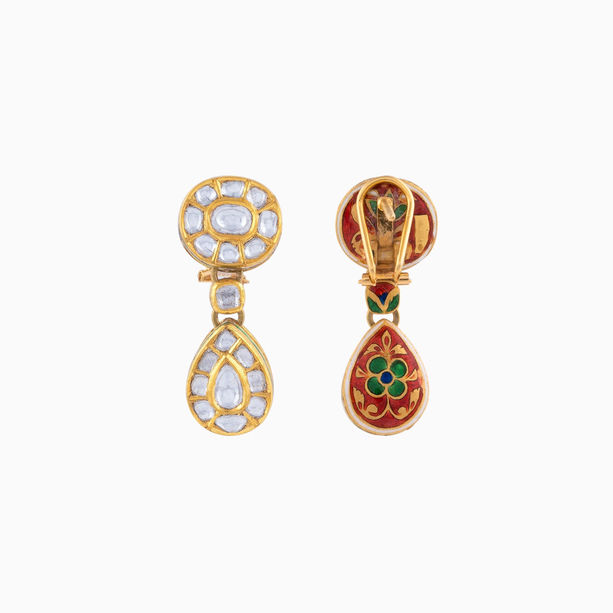 Earring Pair with Uncut Diamond-KMNE2860