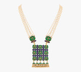 Pendant with Uncut Polki Diamond and Pearls-KMPE1055