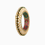 Kada with Uncut Diamond (Handwork Enamel Ekposta Raiphool )- KMB0271