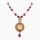 Pendant with Uncut Diamond, Rose Cut Diamond and Turm String-KMPE1104